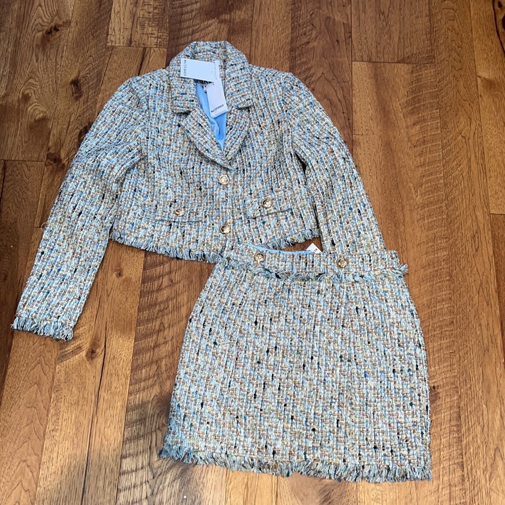 NWT Walter Baker Woman’s Delray Tweed Lyona Jacket and Skirt Size XS /2
